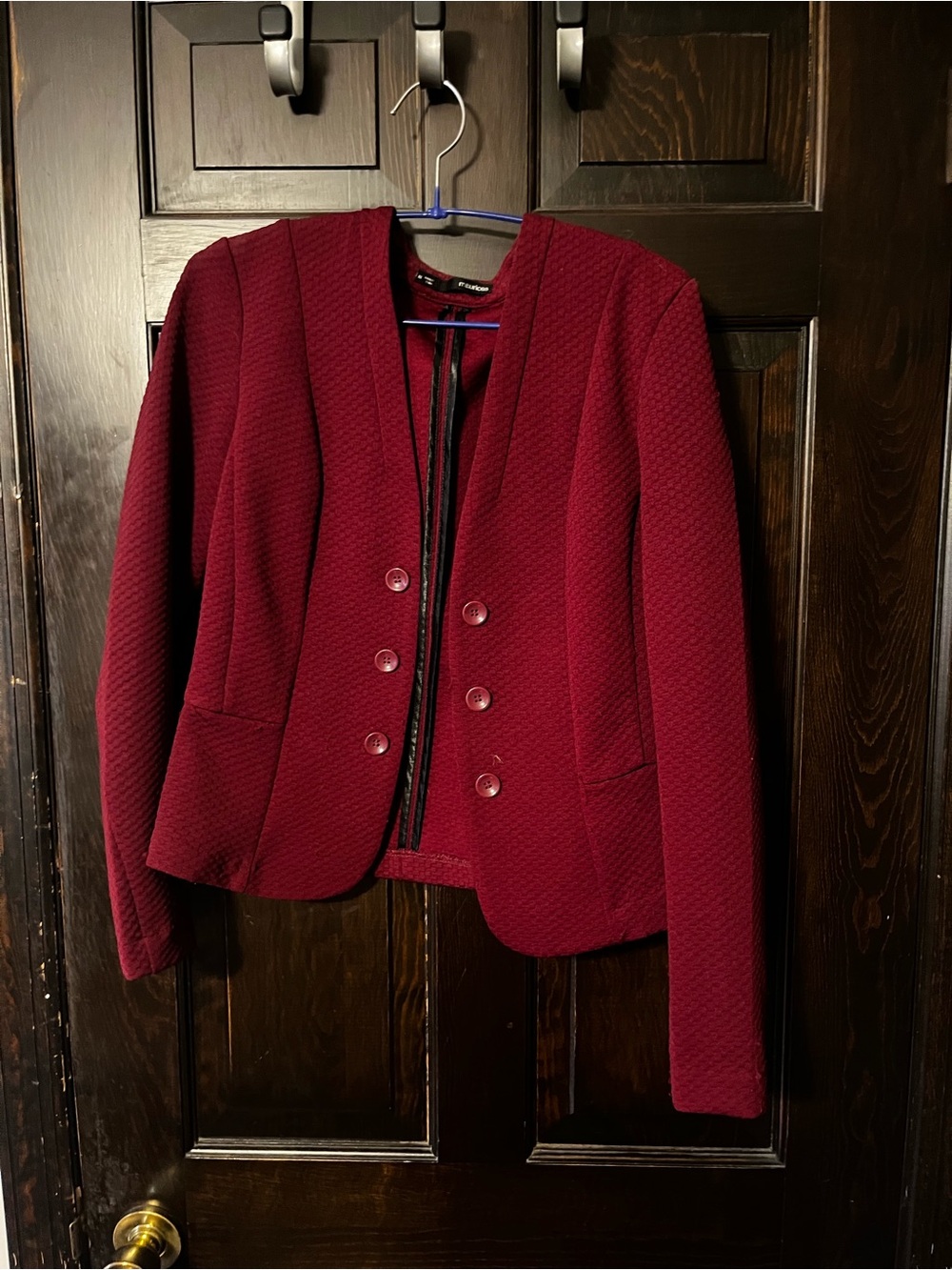 Maurices Textured Double-Breasted Blazer Jacket - Wine